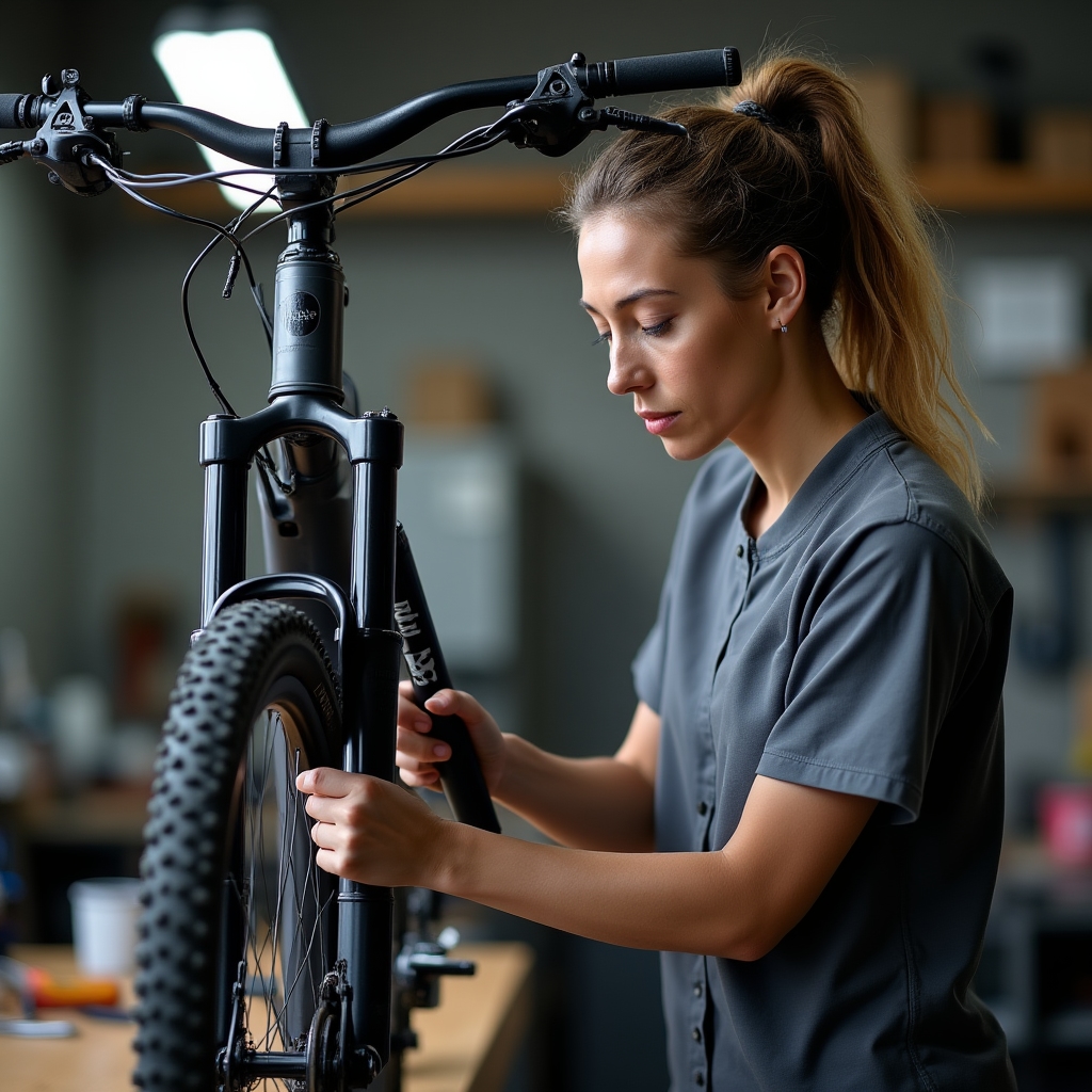 Ajuste de suspensión en horquilla de bicicleta de montaña
